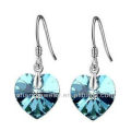 Fashion Sea Blue Crystal Herzförmige Ohrringe für Frauen SE-001D